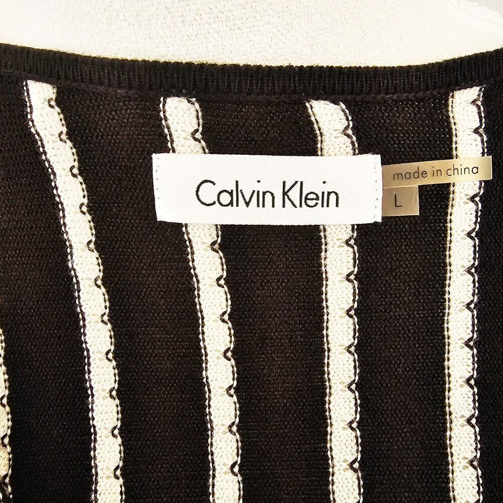 Calvin Klein Knit Black and White Dress - Picture 5 of 5